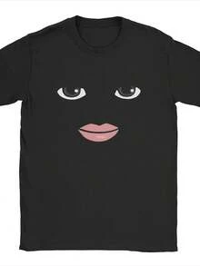 Round Neck Short Sleeve Clothing Summer Novelty Harajuku Streetwear Robot Robloxs Woman Face Game Tshirt Aesthetic Clothes - màu đen - Xem 1
