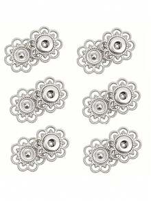 2/12pcs Vintage Gold Hollow Flower Metal Snap Buttons, Durable Smooth Edge Easy To Sew Press Studs, Suitable For Jackets, Coats, Shirts, Sweaters DIY Clothing, Gift For Tailors And Craft Enthusiasts - Multicolor - View 8