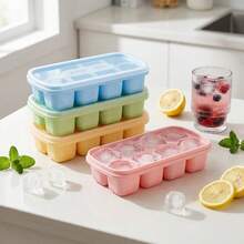 1/2/4pcs 8 Grids Plastic Ice Mold With Lid, Reusable Fruit & Beverage Ice Tray, Beer Refrigeration Tool, Suitable For Refrigerator Ice Maker In Kitchen, Restaurant,Bar - View 3
