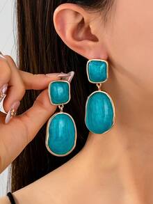 1 Pair Fashionable Personalized Women's Resin Earrings - Women's Geometric Earrings - View 19