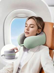 Memory Foam U-Shaped Travel Neck Pillow For Sleeping On Planes, Portable Cervical Support Pillow, Travel Pillow Neck Pillow Airplane Pillow Travel Car - 彩色 - 查看 1