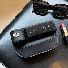 1pc Crown Diamond Sequin Side Gap Storage Bag, Sequin Rhinestone Car Seat Frog Membrane Storage Box With Cup Holder, PU Leather Elegant Car Accessory Multi-Function Storage Bag For Driver Side, Fashionable, Beautiful And Practical | Decorative Car Accessory - Passenger Seat - View 4