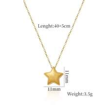 1 pieza Collar minimalista de estrella de cinco puntas estilo europeo y americano, collar artístico vintage con colgante de estrella para la clavícula, adecuado para uso diario y como regalo - Dorado - Ver 4