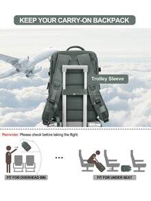 Large Capacity Travel Backpack Unisex Style, High School And College Student Back To School Luggage Backpack, Waterproof Nylon Durable, College Student Backpack, With Independent Shoe Compartment, Multi-Functional Dry And Wet Separation Compartment Storage, Luggage Storage Bag, Expandable Capacity Multi-Compartment Business Functional Backpack, Expandable Extra Large Laptop Backpack, Outdoor Travel Carry-On Boarding Travel Backpack, Personal Backpack, 15.6 Inch, 17 Inch Laptop Backpack - Multicolor - View 9