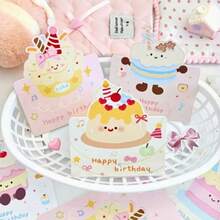 10/20pcs New Cartoon Cute Animal Foldable Greeting Cards And Message Cards Set - View 6