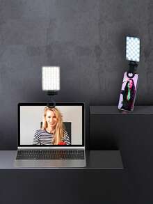 1 pieza Luz de Relleno LED de Alta Potencia Recargable con Clip, Diseño de Clip Delantero y Trasero, 3 Modos de Iluminación Ajustables, Adecuada para Smartphones, Android, Laptops, Maquillaje, Selfie, Vlog, Adecuada para Selfie y Transmisión en Vivo, Luz de Selfie Portátil, Capacidad de Batería: 2000mAh - Multicolor - Ver 3