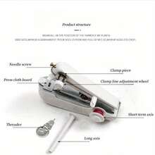 Máquina de coser portátil mini, modelo de costura manual simple de mano, máquina de costura portátil para el hogar, blanca - 1 pieza, máquina de costura pequeña - A - Ver 5