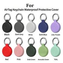 1pc Silicone Protective Case Waterproof Anti-Lost Tracker Cover Keychain Locator Holder Shell Compatible With Apple AirTag Tracker Accessories - Multicolor - View 3