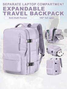 Large Capacity Travel Backpack Unisex Style, High School And College Student Back To School Luggage Backpack, Waterproof Nylon Durable, College Student Backpack, With Independent Shoe Compartment, Multi-Functional Dry And Wet Separation Compartment Storage, Luggage Storage Bag, Expandable Capacity Multi-Compartment Business Functional Backpack, Expandable Extra Large Laptop Backpack, Outdoor Travel Carry-On Boarding Travel Backpack, Personal Backpack, 15.6 Inch, 17 Inch Laptop Backpack - Multicolor - View 11