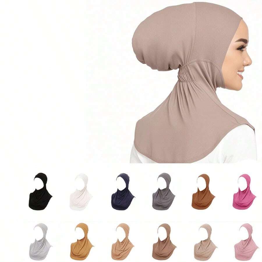 Conjunto de bufandas versátil multicolor de moda modesta, tela suave, ligera y transpirable de verano para mujer, material elástico de calidad duradera, protección solar para hombros y cuello, resistente a arrugas y de secado rápido, disponible para musulmanas, prenda cultural hijab - Multicolor - Ver 1