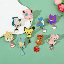 pokemon 寶可夢 1/9 件組卡通精靈胸針套裝 可愛胖丁 皮丘 琺瑯別針 背包衣物飾品金屬徽章配件禮物 - 均碼 - 查看 4