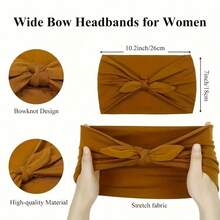Wide Rabbit Ear Elastic Waistband Hair Accessory, Sports Yoga Headband - Multicolor - View 2
