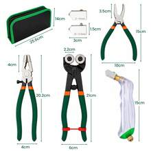 Glass Cutting Tool Kit Include Glass Running Pliers, Breaker Grozer Pliers - Black - View 5