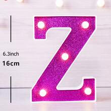 16cm 白色發光 A-Z LED 字母燈,電池供電,臥室裝飾字母夜燈,婚禮裝飾,生日派對裝飾,女孩房/兒童房裝飾字母燈,節日居家酒吧裝飾字母燈,字母燈 - 深紫色 - 查看 16