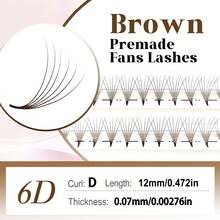 CoMango 300 Fans D Curl Cokelat 6D/10D Basis Lancip Siap Pakai Volume Fans Ekstensi Bulu Mata 0.07mm Batang Lancip Tajam Individual Untuk Riasan - D - View 11