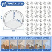48pcs Baby Corner Protector Stickers, Transparent Corner Guards, Prevent Baby Scratching Furniture Edges, Super Strong Adhesive, Suitable For Furniture And Sharp Edge Protection - Multicolor - View 2