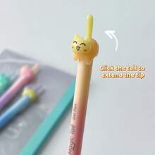 1pc Random Jumping Cat Tail Black Neutral Pen Set 0.5mm Retractable Quick-Dry Smooth Writing Pen For Students School Office Supplies - Sets - View 10