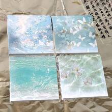 4pcs The Dream Butterfly Notes Are Sticky. They Feature A Romantic, Fresh And Beautiful Landscape. They Are Ideal For Student Note-Taking,Back To School Supplies - one-size - View 11