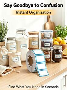 500pcs Removable Refrigerator Labels - No Residue, Reusable And Waterproof | Suitable For Food Storage Containers, Glass Jars, Freezer Bags And Refrigerated Storage - Self-adhesive - View 4