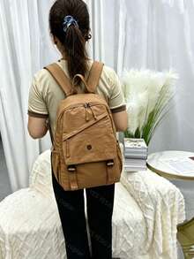 Women's Oxford Backpack - Large Capacity - 39 Cm High - With Multiple Compartments For School, Travel And Work - Citrus Yellow - View 2