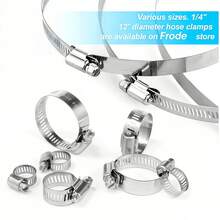 20/60pcs Adjustable Soft Tube Clamps, 201 Stainless Steel, Double Ears With Fasteners, DIY Air Duct Clip Set, Rust Resistant - Stainless Steel - View 5