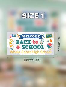 1pc Customized Welcome Back To School Banner, Personalized Text, Classroom Decor, Personalized Sign, Customized Teacher Appreciation Back To School Gift - Multicolor - View 12