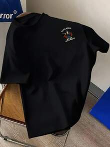OUTTA SPELLS, pero sin balas, nueva camiseta de cuello redondo para hombre con estampado de doble cara, estilo casual, deportivo, moderno y holgado, de manga corta para estudiantes y adolesc - Blanco - Ver 10