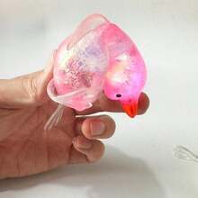 1pc Random Glitter Crystal Goose/Duck/Penguin/Animal Shaped Soft Slow Rebound Sticky Stress Relief Toy, Portable Travel Decompression Toy, Cute And Adorable, Suitable For Children Of All Ages, Ideal Holiday Gift, Birthday Gift, Easter Gift, Halloween Gift, Christmas Gift - Multicolor - View 8