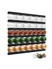 6 piezas Estante de almacenamiento de cápsulas de café, adecuado para cualquier soporte de cápsulas de café y organizador de cocina (No se incluyen el café y la máquina de café que se muestran en la imagen) - Multicolor - Ver 3