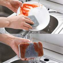 5/10/15/20 piezas Esponja de 3 capas gris & blanca para lavar platos, suministros de limpieza del hogar engrosados, cepillo de cocina para lavar platos, almohadilla de fregar, paño de cocina, cepillo de limpieza antibacteriano lavable, suministros de cocina, herramientas de limpieza de cocina adecuadas para lavar platos, palillos y ollas, duradero, absorbente, paño de limpieza reutilizable - A - Ver 3