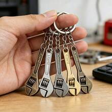 Customized Mini Wrench Keychain, Creative Metal Tool Shaped Keyring, Auto Accessories, Personalized Streetwear Zinc Alloy Jewelry, Can Customize Name Text, Gift For Dad, Decorative Pendant - Style B - View 1