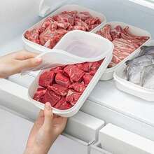 1/3件組可重複使用食品儲存容器套組,冰箱儲存盒,附蓋冷凍食品容器,可堆疊,食品保鮮盒,肉類冷凍容器,水果保鮮盒,便當盒 - 彩色 - 查看 3