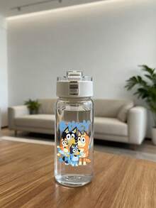 Bluey 1個 400/600/800ml 水壺，大容量附吸管與防漏設計，便攜手柄，輕量塑料材質，卡通設計，適用健身與籃球運動 - 彩色 - 查看 6