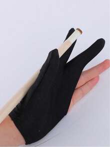1 Set 2 Pairs/4 Pcs Billiard Gloves, 3-Finger Billiard Gloves, Non-Slip Billiard Gloves, Suitable For Left And Right Hands, Adult Party Games - Black - View 3