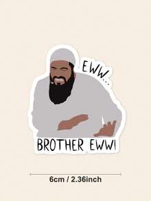 1 件“Brother Eww！”表情包贴纸，适用于水瓶、笔记本电脑、手机壳的乙烯基贴纸，趣味贴纸 - 彩色 - 查看 2