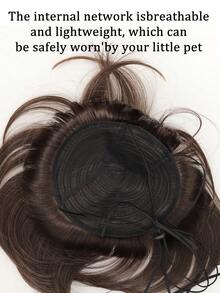 Cute Synthetic Fiber Pet Wig, Black Straight Bangs Hairstyle, Fun Fashionable Headpiece For Cats And Small Dogs, Pet Hair Accessory, Halloween - Multicolor - View 4