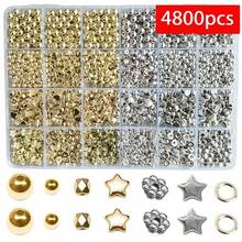 4800顆金銀色星星、花朵、菱形隔珠、圓珠DIY手鍊製作套裝，適合初學者與專業人士，創意手工禮物 - 金銀配色 - 查看 16