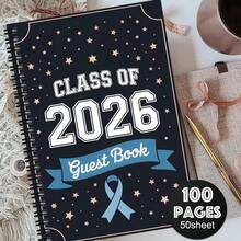 1pc Aesthetic Graduation Guest Book, Campus Life Memory Keepsake, Graduation Party & Ceremony Witness Gift, Includes Blessings & Guest Messages Sign-In Book, Graduation Gift For Classmates, Alumni And Friends, Graduation Season Commemorative Gift - J - View 6