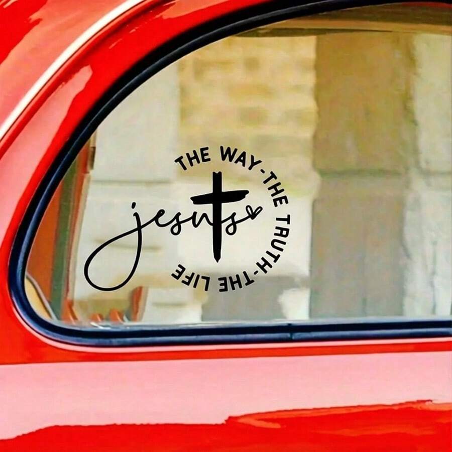 1pc Creative Personalized Cross Decorative Sticker/Car Body Sticker Trunk Laptop Decorative Sticker - Cross Sticker - View 1