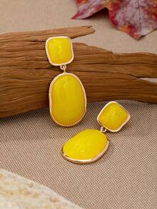 1 Pair Fashionable Personalized Women's Resin Earrings - Women's Geometric Earrings - View 13