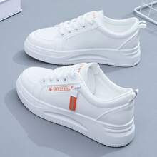 Zapatillas de tenis para mujer, zapatillas deportivas para mujer, zapatos planos, zapatillas de deporte para mujer, calzado femenino, transpirables y cómodas, zapatillas de tenis y running casuales blancas para mujer, talla 36-45. - fideos de cáscara de naranja blanca - Ver 2