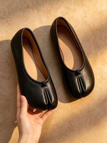 Sandal Jepit Wanita Ujung Bulat Hitam - Gaya Kasual, Cocok Untuk Kantor, Aktivitas Luar Ruangan, dan Pakaian Musim Semi/Panas - Hitam - View 7