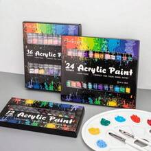 36 Colors Acrylic Paint Set 12ml  Rich Pigment Art Painting Supplies For Canvas Wood Rock DIY Craft Artist Beginners - 36-color Acrylic - View 1