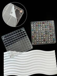 1pc Magnetic High Transparency Nail Art Rhinestone Jewelry Storage Box With Dividers - Clear - View 7
