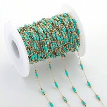 50cm/19.69inch Stainless Steel Cylindrical Crystal With Small Bead Chain, Multiple Colors Available, DIY Jewelry Chain Suitable For Handmade Braided DIY Necklace, Bracelet, Anklet, Collarbone Chain, Glasses Decoration Chain, Bag Hanging Chain, Tassel Bracelet, Bohemian Style Jewelry Accessories, Jewelry Making Materials - Chain - View 9