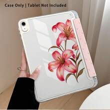 Pink Lily And Polka Dot Pattern Painted Effect Tablet Protective Case With Stand, Compatible With Honor 8/9/10/X8/X8A/X9/X8Pro/X9Pro, MatePad SE 11 Inch/MatePad 11 Inch/11.5 Inch, MatePad Pro, Apple 10th/11th Gen 2025 (A16), Galaxy Tab A7/A9 And Other Popular Models - Style 6 - View 4