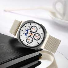 Galaxy Watch 8 40mm/44mm, Galaxy Watch 8 Classic 46mm, 適用於 Galaxy Watch Ultra 錶帶(2025/2024) 47mm 通用米蘭金屬網狀磁吸錶帶，適合女性與男性，不鏽鋼網狀錶帶 - 星光 - 查看 4