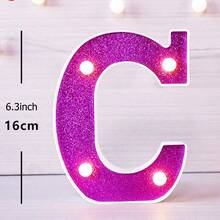 16cm 白色發光 A-Z LED 字母燈,電池供電,臥室裝飾字母夜燈,婚禮裝飾,生日派對裝飾,女孩房/兒童房裝飾字母燈,節日居家酒吧裝飾字母燈,字母燈 - 深紫色 - 查看 14