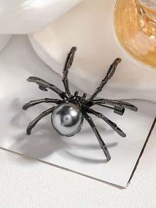 1 pieza Broche de araña grande de moda, adecuado para vestidos, camisas, suéteres, bufandas, chales, abrigos y sombreros - Accesorio de fiesta de la serie clásica elegante minimalista de Halloween - Multicolor - Ver 3