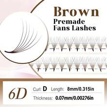 CoMango 300 Fans D Curl Cokelat 6D/10D Basis Lancip Siap Pakai Volume Fans Ekstensi Bulu Mata 0.07mm Batang Lancip Tajam Individual Untuk Riasan - D - View 15